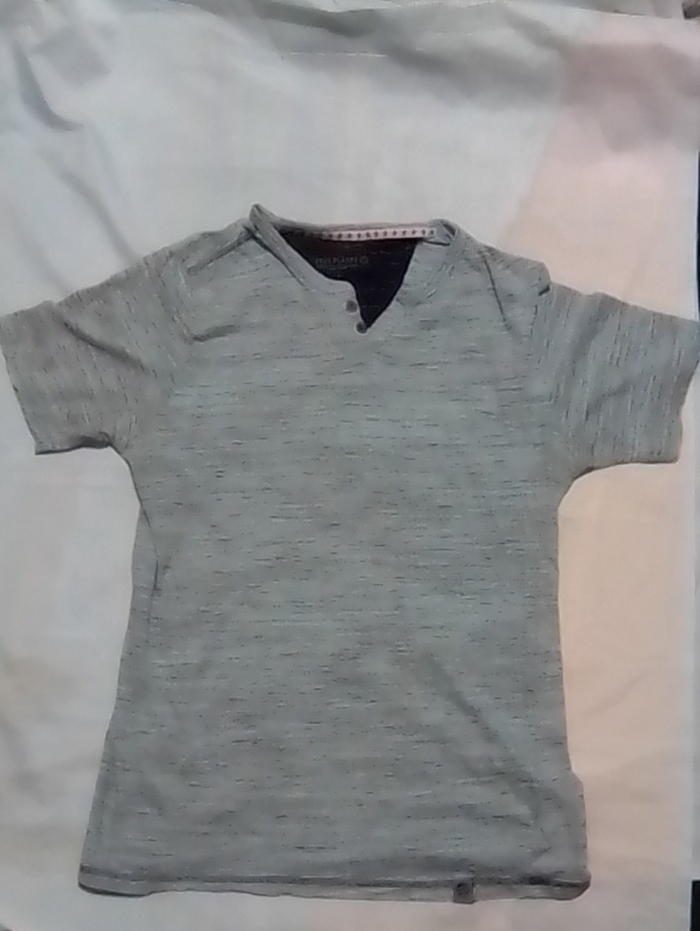 Free Planet Light Heather Gray Short Sleeve V-Notch Tee